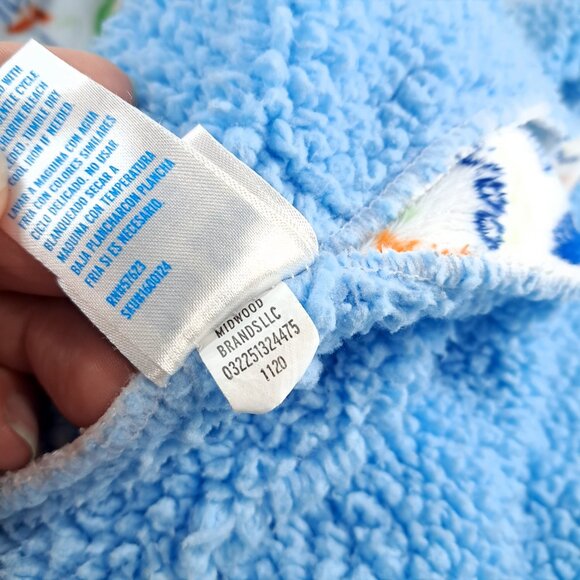Kidgets Dinosaur Baby Blanket Sherpa Blue Green white ROAR dinos boy plush soft - Picture 6 of 6
